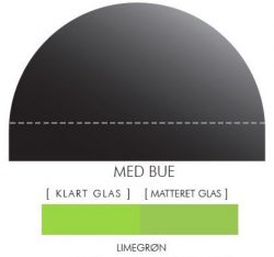 Buet stænkpanel i jernfrit glas - Limegrøn - Flere størrelser