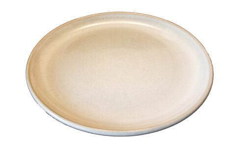 Sandfarvet stentøj - Rund tallerken 22 cm.