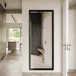Premium spejl med sort ramme - 80x180 cm