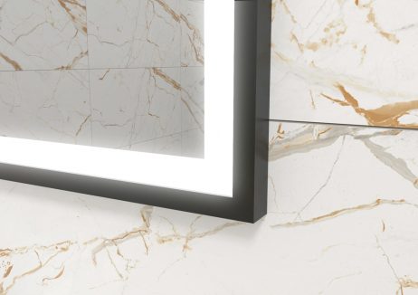 Badeværelse LED spejl 60x80 - Sandblæst ramme frontlight
