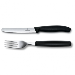 Victorinox Swiss Classic bestiksæt m. 6 gafler og 6 bordknive - sort