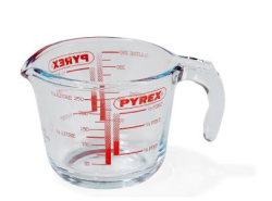 Pyrex Classic Målekande 0,25 liter Klar - Rød skrift, hank